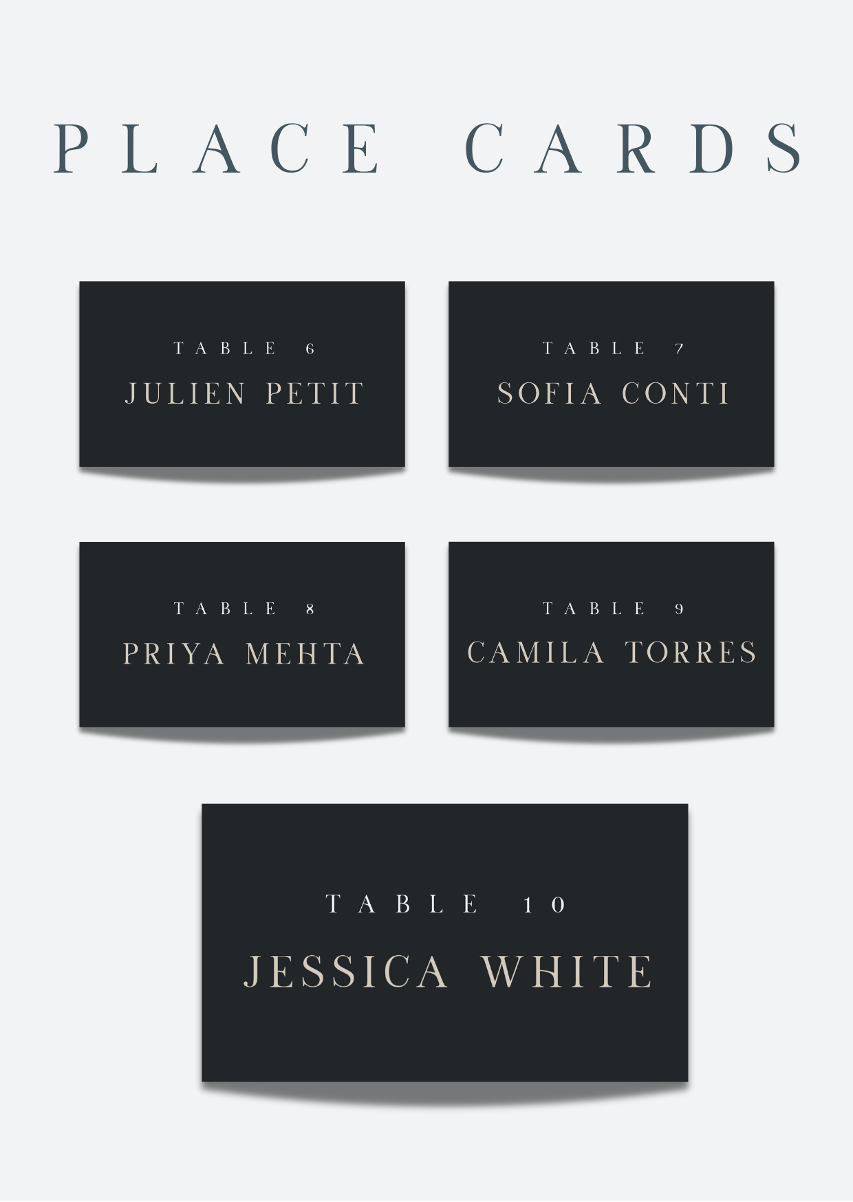 Place Cards 6-10